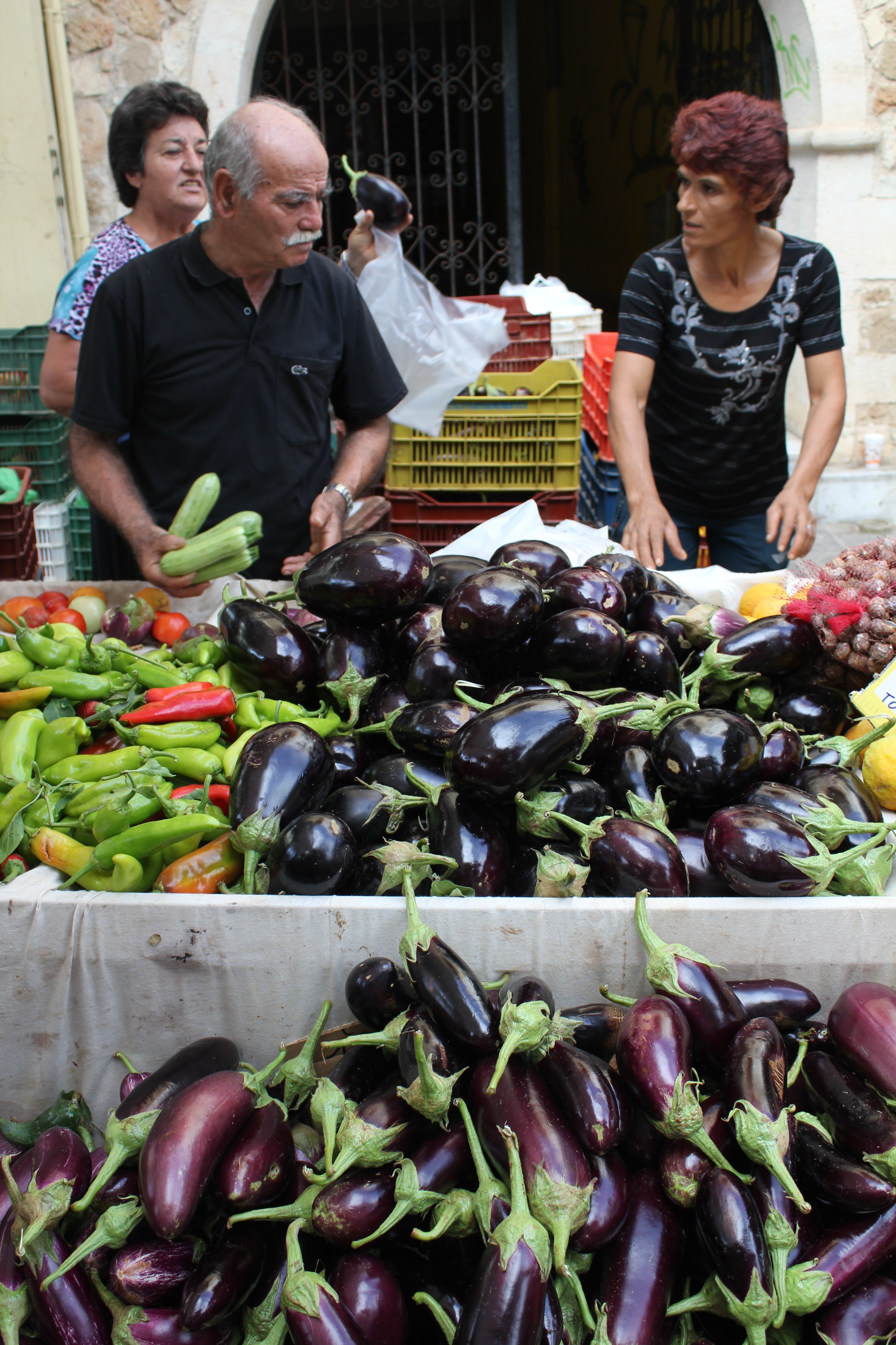 Eggplants at market