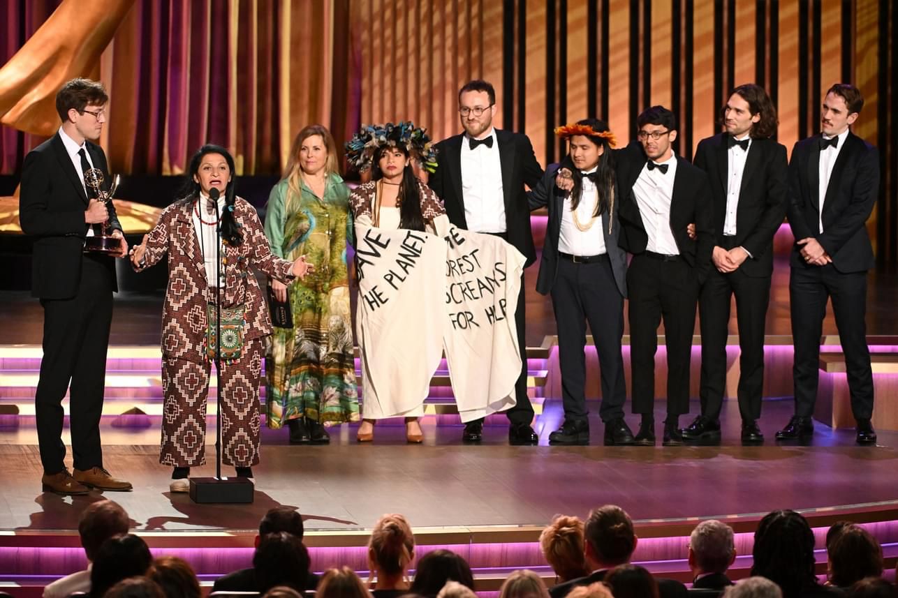 The Territory Producers on stage at the Emmys, January 6, 2023